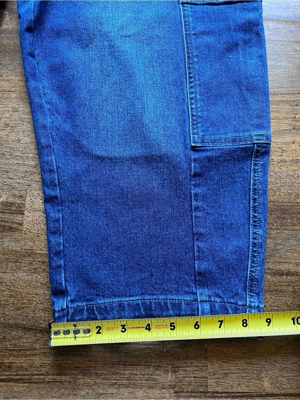 NWT Flamingals Wash Pocket Side Mid Waist Barrel Leg Capri Jeans Without Belt - Picture 5 of 9